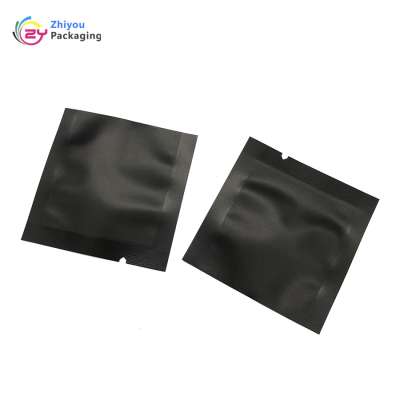 Custom small mylar foil weed powder packaging matt black bag